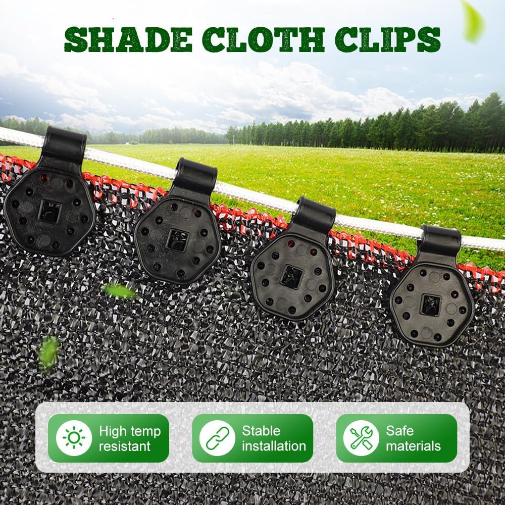 2026 New Shade Cloth Heavy Duty Lock Grip, Greenhouse Shade Cloth Clips, Tent Clips Windproof Awning Clamp Grip for Sun Shade, Netting, Tarp & Canopy, 30/50/100Pcs Lock Grip Set (50)