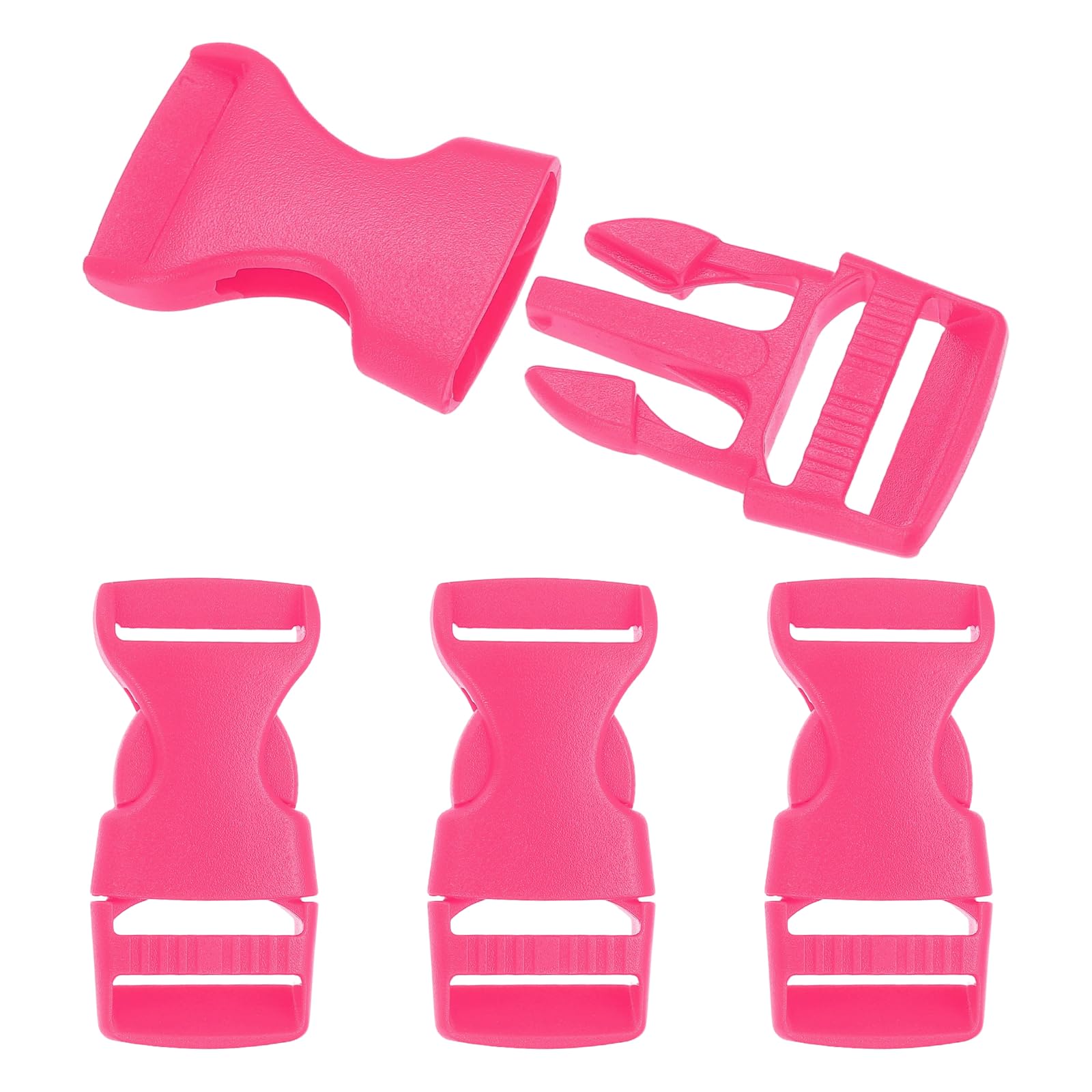 PATIKIL 4 Pack Quick Side Release Buckle, 0.8"(20mm) Plastic Buckle Clip Dual Adjustable Belt Snap Fasteners Clasp for Backpack Outdoor Paracord Bracelets Pet Collar, Peach Pink