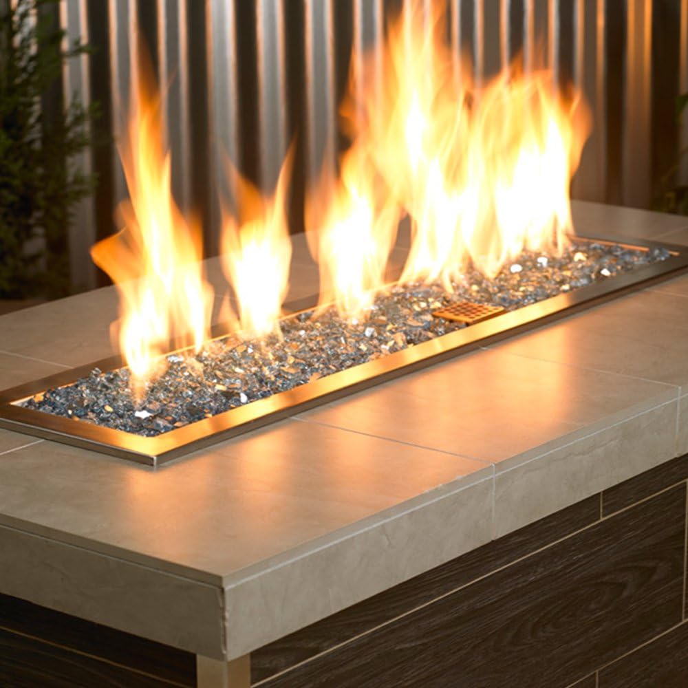 Blazing Fireglass 10-Pound Reflective Fire Glass with Fireplace Glass and Fire Pit Glass, 1/4-Inch, Pacific Blue