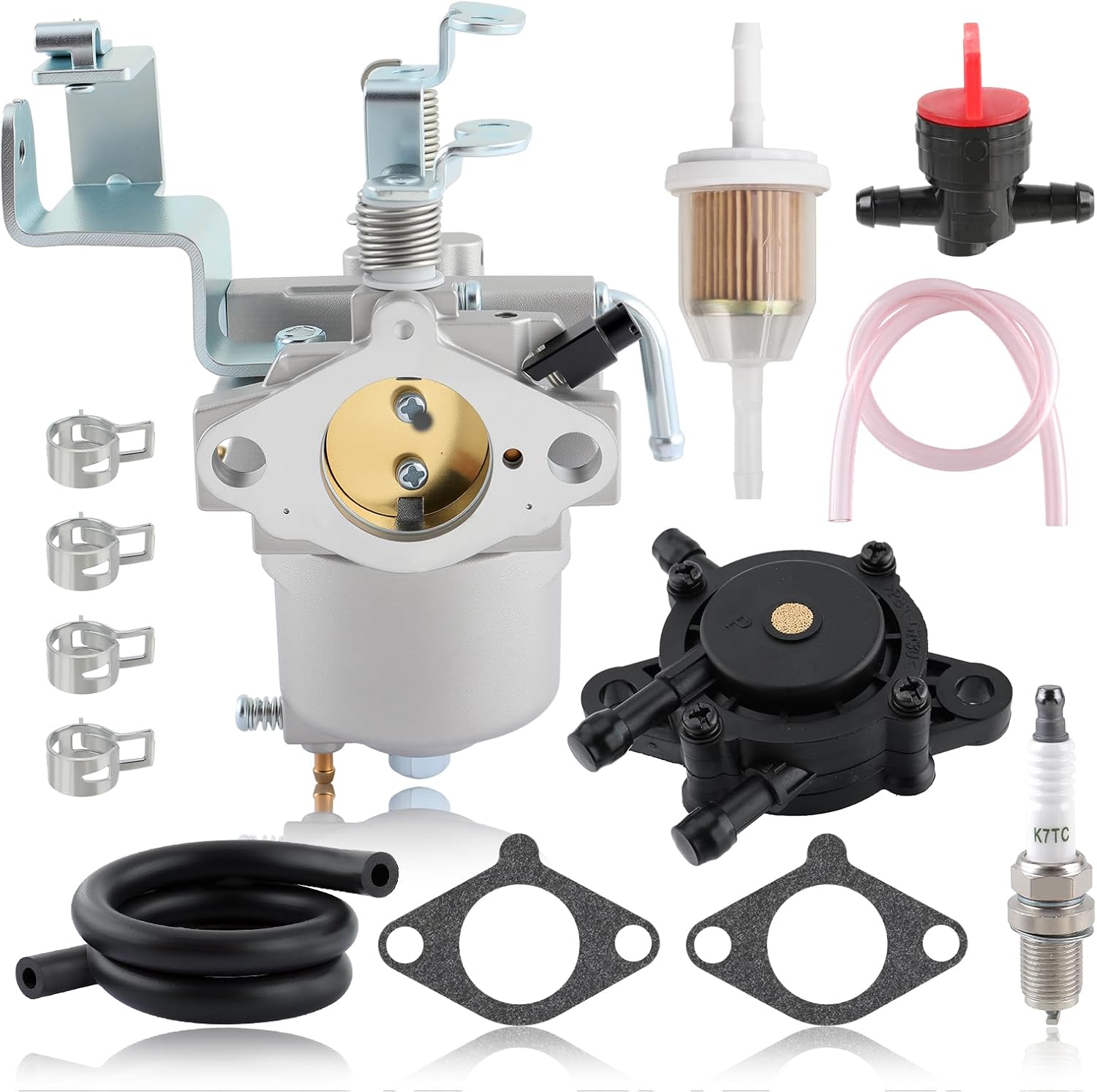 Carbhub Carburetor for Yamaha G16 G18 G19 G20 G21 1996-2002 4 Cycle Engine Golf Carts Replacement Number JN3-14101-00 JN6-14101-10 JN6-14101-14 JN6-14101-15 JN6-13567-0 with Fuel Filter Spark Plug