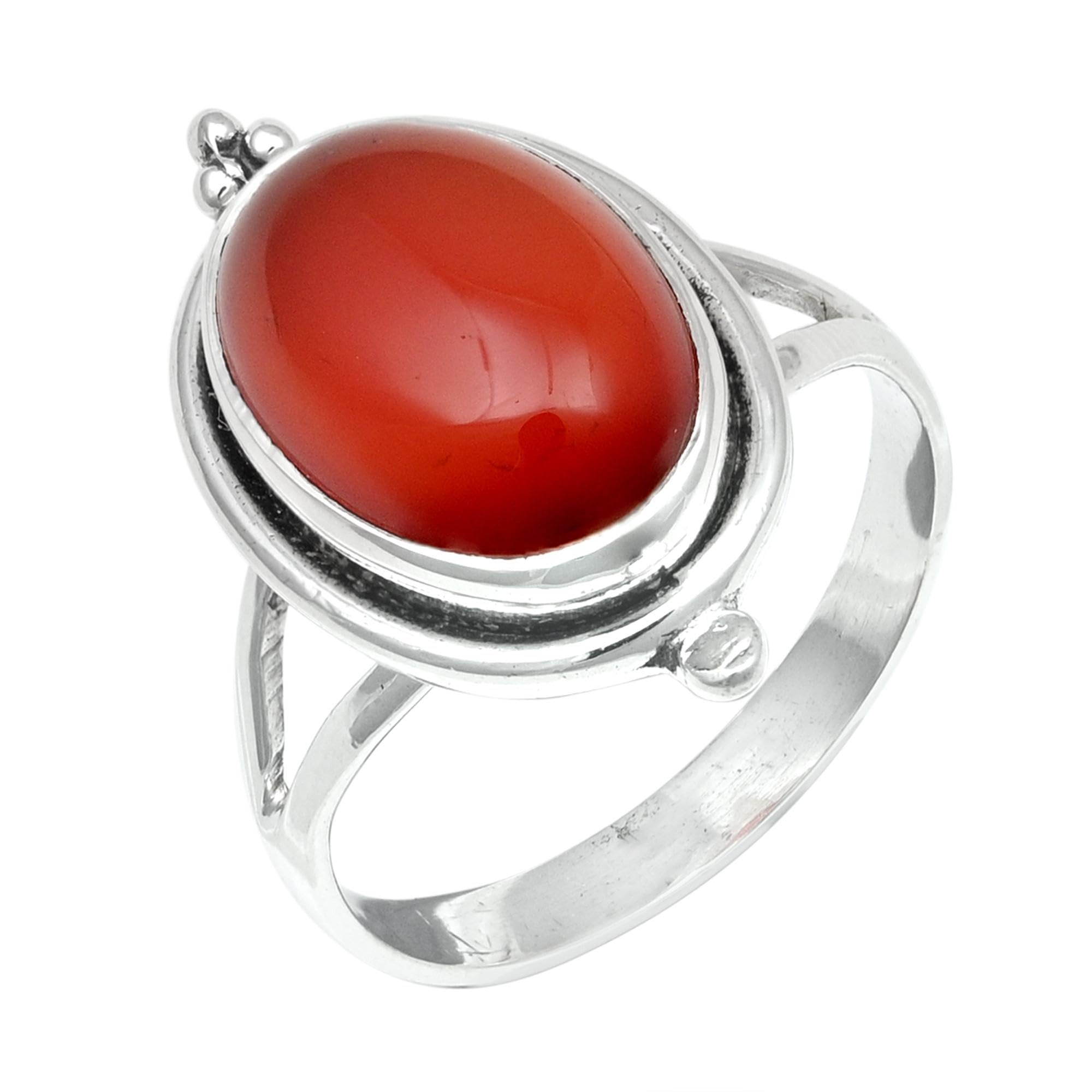 JEWELFORCE Gemstone Band Ring Men And Women Band Ring All Size 925 Sterling Silver Band Ring Gift Item Handmade Jewelry J-204