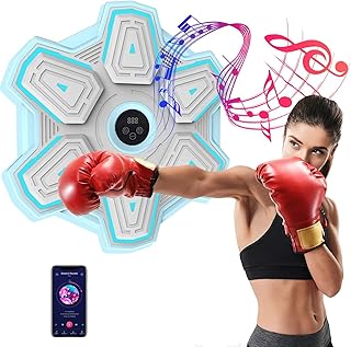 EagerMinds Music Boxing Machine, máquina inteligente de boxeo de música con 8 velocidades y luces coloridas, máquina de boxeo de música Bluetooth para niños y adultos, entrenamiento en el hogar/alivio