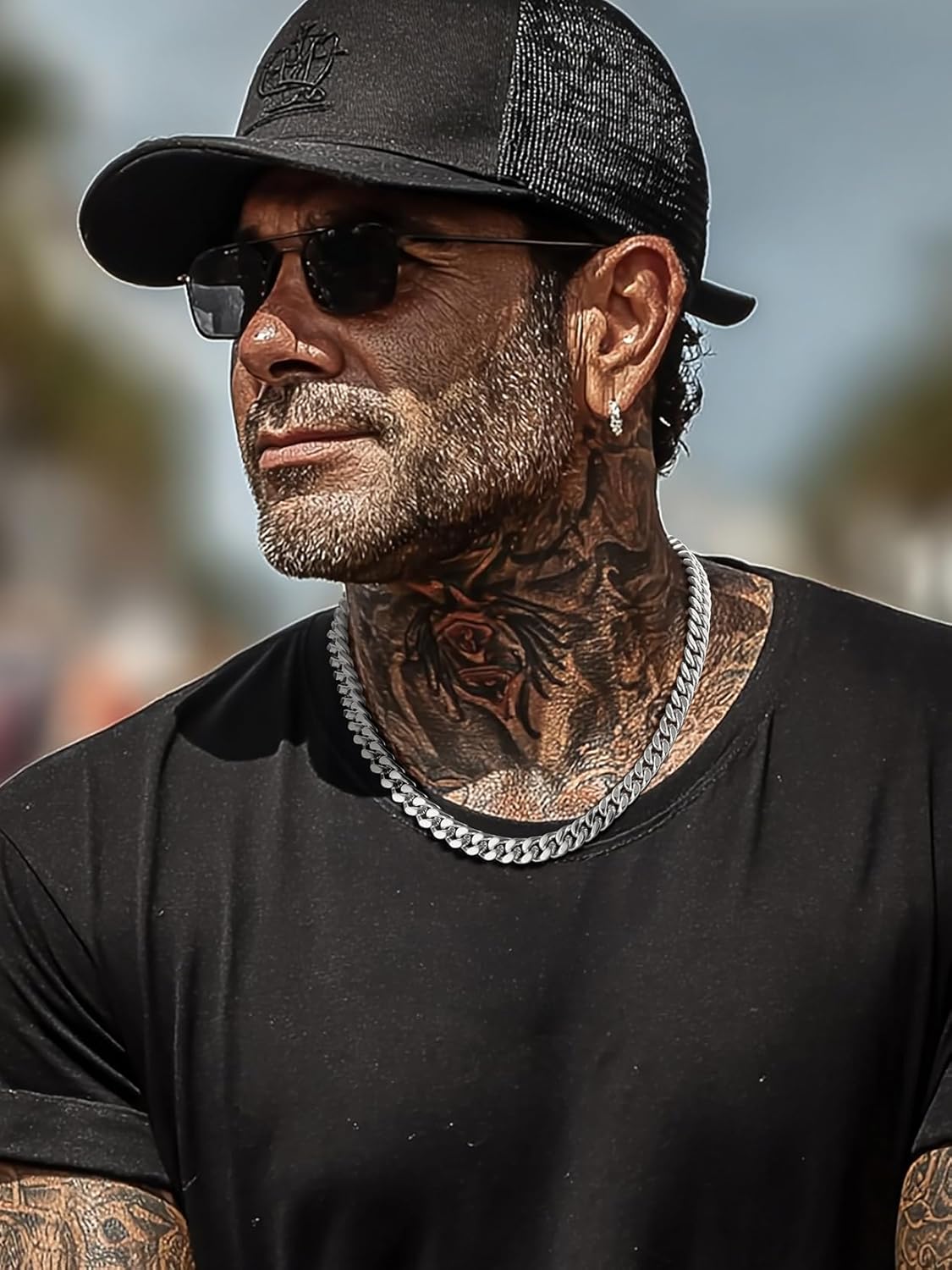 Stainless Steel Link Chain Necklace for Men Women 5/7/9/12mm Wide Chunky Cuban Curb Chains Hip Hop Jewelry(with Gift Box)
