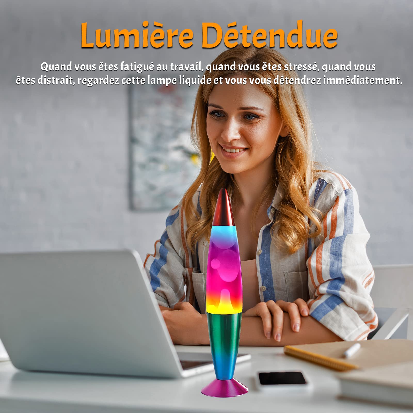 DoRight Lampe à Lave Classique Couleur Rétro en Aluminium pour Une Relaxation Paisible, 13,38 Pouces, avec 2 Ampoules R39 25W E14 Prise Européenne