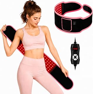 Red Light Therapy Belt with 105 Advanced 3-in-1 LEDs, 660nm & 850nm Dual-Wavelength Wrap, 6 Timer Settings, Wearable Design for Waist, Back, Shoulders, Knees and Abdomen