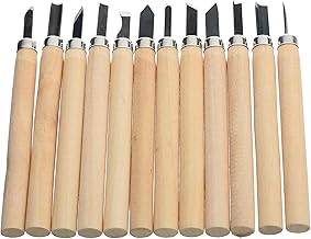 سكاكين نحت موديل MKD-12 QS-29 بجودة احترافية لنحت الخشب والمشاريع الحرفية الابداعية، تصميم متين للفنانين والطلاب، 12 قطعة