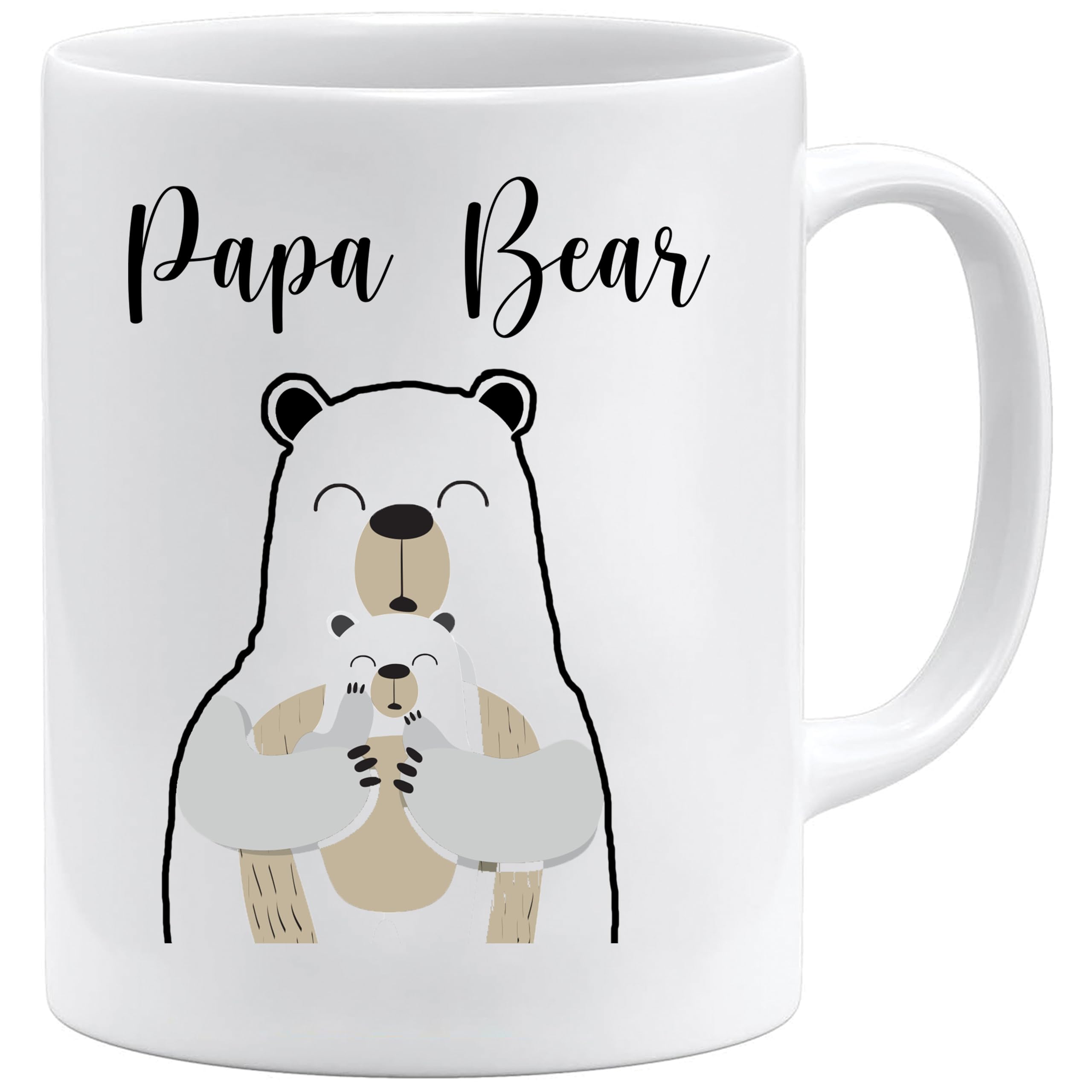Acen Merchandise Men's Papa Bear Premium Quality Mug With Cute Cuddly Bear Design Father's Day Gift, Christmas Mug, Gift For Dad, Birthday, Or Christmas