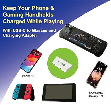 Sixth Cloud Pack: Immersive Video Display Glasses and Charging Adapter, Connect Your Phone Without Worrying About Power Outage