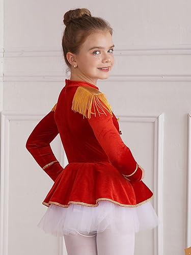 Miniatura 4 de Yruioon Kids Girls Halloween Circus Ringmaster Costume Majorette Dance Tutu Dress Leotard for Cosplay Party