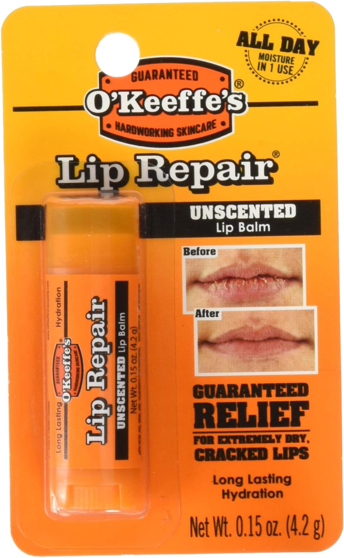 Amazon.com: O'Keeffe's Unscented Lip Repair Lip Balm for Dry, Cracked ...