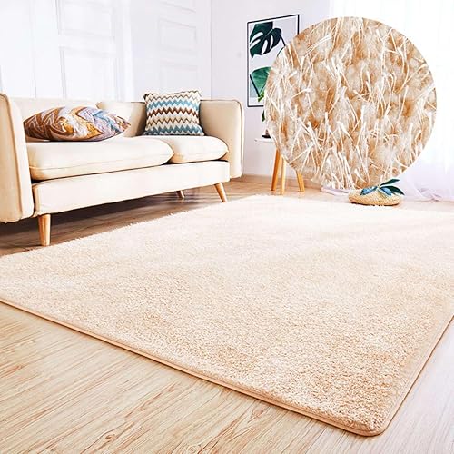 Miniatura 1 de Alfombra sólida de pelo bajo para interiores, ultra suave, antideslizante, grande, peluda, fácil de limpiar, para la habitación de los niños,