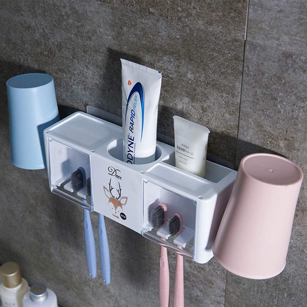 Toothbrush Holders Toothbrush Holder Storage Box Simple and Lovely Home Couple Bathroom Wall-Mounted Mug Cup Toothpaste Rack