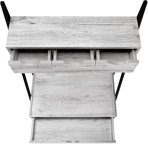 Miniatura 7 de Monarch Specialties I 7331 Escritorio para computadora, oficina en casa, portátil, inclinado, cajones de almacenamiento, 32 pulgadas de largo,