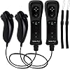 أجهزة تحكم Motion Plus Wii 2Packs مع Nunchucks و Wii Remote Controlers المتوافقة مع wii و Wii U مع مدمج Motion Plus