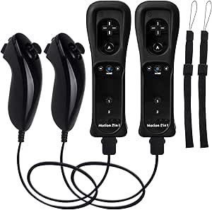 TechKen 2 sets Wii Afstandsbediening met ingebouwde bewegingssensor Plus en 2 Nunchuck