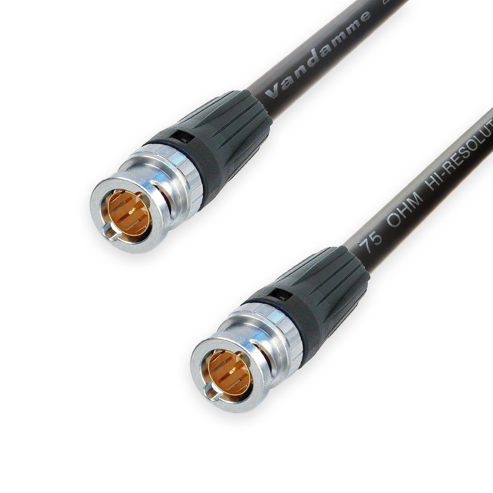 Neutrik BNC to BNC Lead Van Damme Coaxial Cable 75 ohm, Video CCTV Word Clock (15 m, Black)