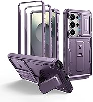 Vista 38 de Dexnor Funda para Samsung Galaxy S24 Plus con cubierta deslizante integrada para cámara, protector de pantalla y soporte, a prueba de golpes, funda