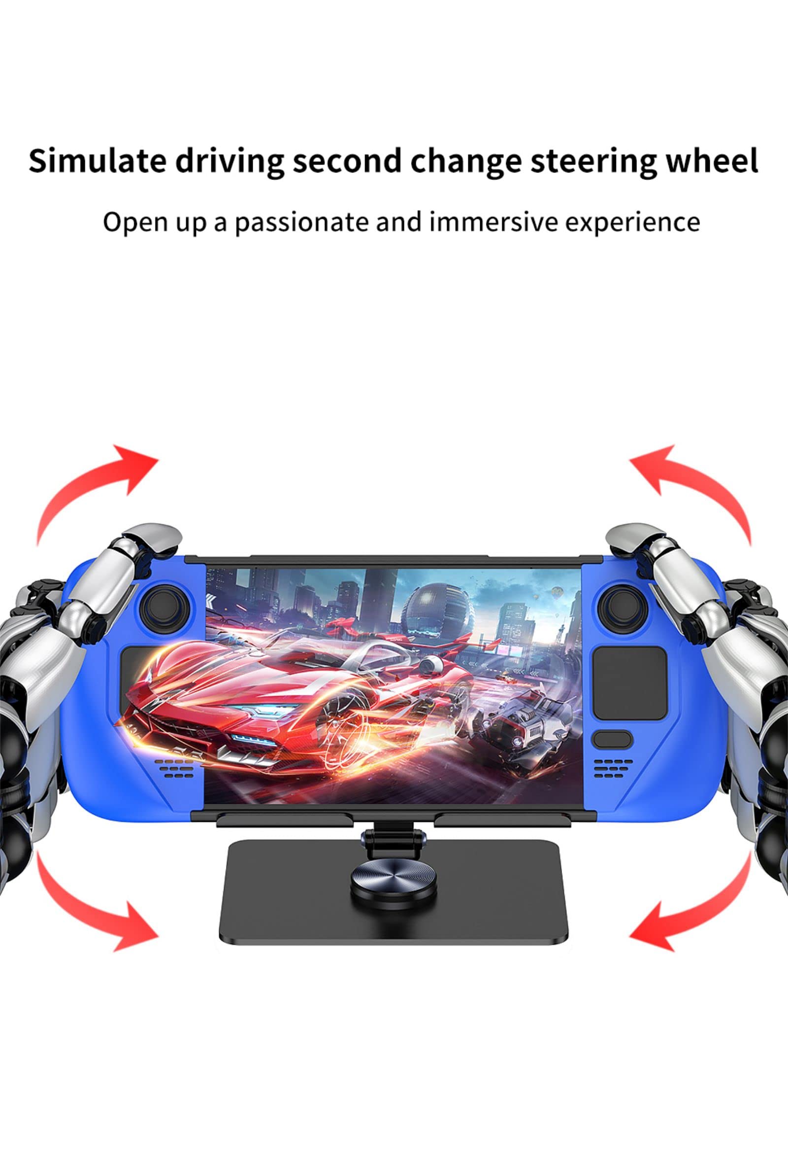 COQUE Funda de consola de juegos de mano para Steam Deck, funda de protección contra caídas, soporte plegable de metal, juego 2 en 1 para juegos móviles Steam Deck-Negro