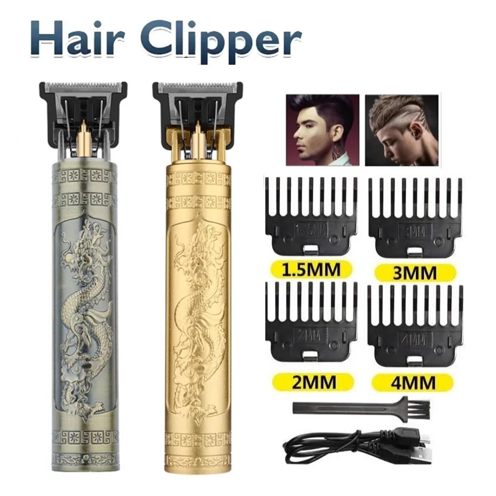 Rasoio elettrico T9 per tagliare i capelli vintage, rasoio professionale da barbiere, per uomo, tagliacapelli elettrico T9, rasoio da barba (DragonB-senza scatola)