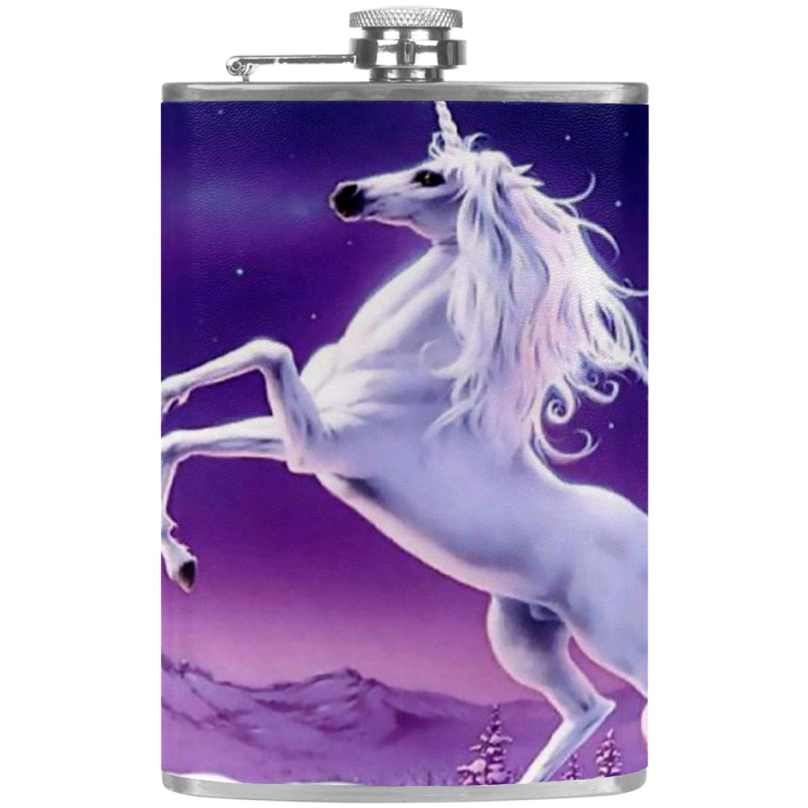 Flasque à whisky licorne fantaisie en cuir cadeau pour buveurs