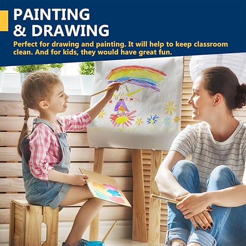 Miniatura 3 de PerkHomy - Rollo de papel kraft blanco de 17.5 x 1.440 pulgadas (120 pies) para dibujo, pintura, envoltura de regalos, tablón de anuncios, ramo,