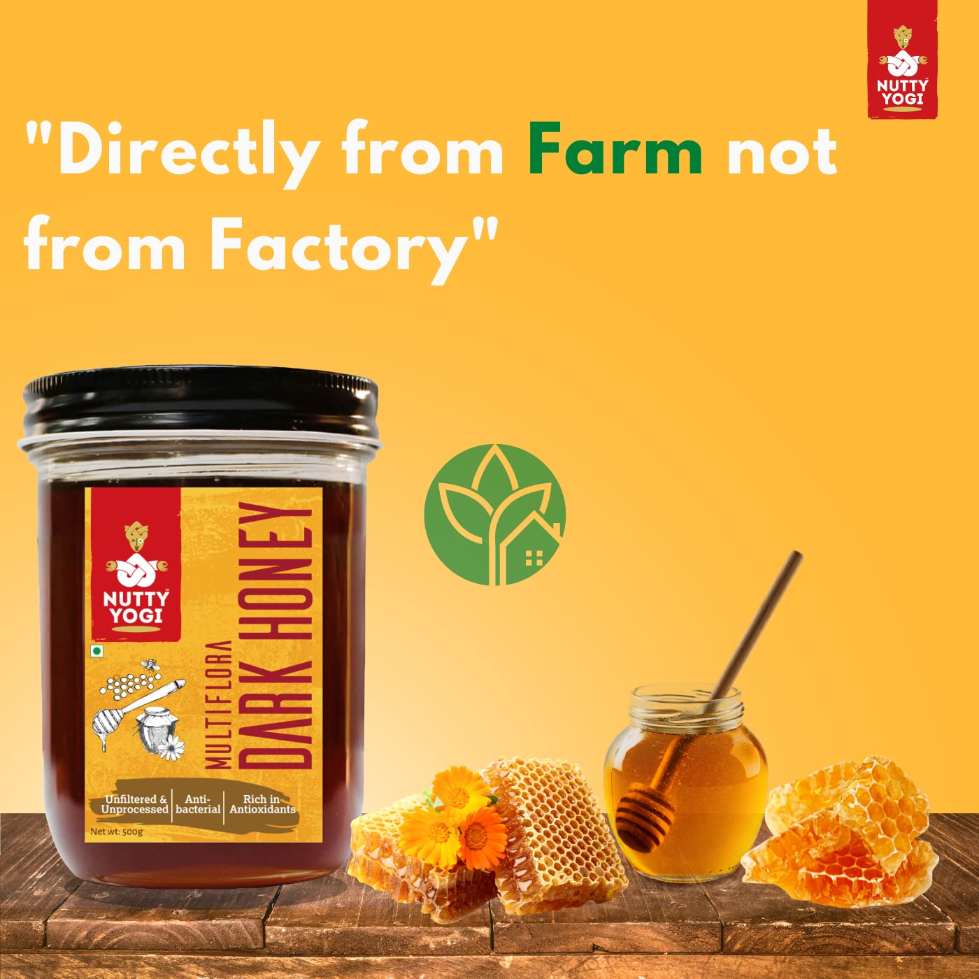 Nutty Yogi Multiflora Honey 500 gm 2
