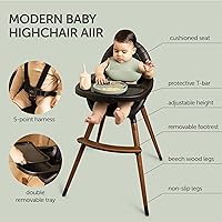 Vista 2 de Silla alta convertible para bebés, niños pequeños, niños y niñas - Silla alta de madera con altura ajustable y bandeja apta para lavavajillas