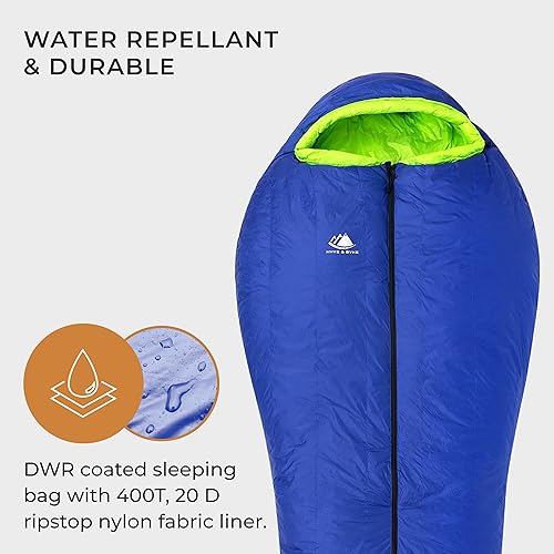 Miniatura 4 de Hyke & Byke Antero 0 F - Saco de dormir hamaca para senderismo y campamento, 4 estaciones, 800 FP, saco de dormir de plumón de ganso, ultraligero,