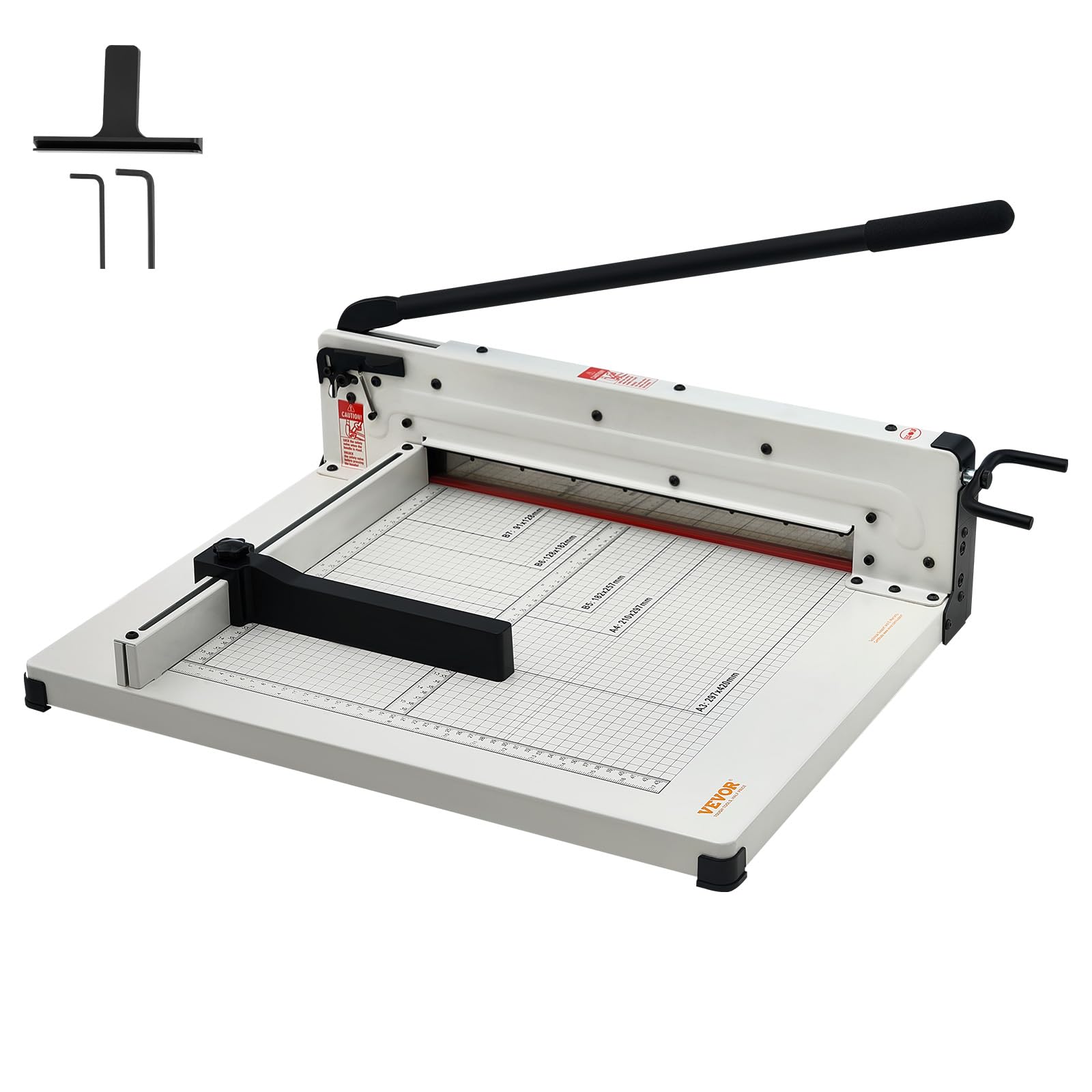 VEVOR Papierschneider manuelle Schneidemaschine (bis A3 Papier, 400 Blatt Kapazität), Papierschneidemaschine Hebelschneider, Guillotine-Schere für Papier höchste Präzision Büro Zuhause Schule