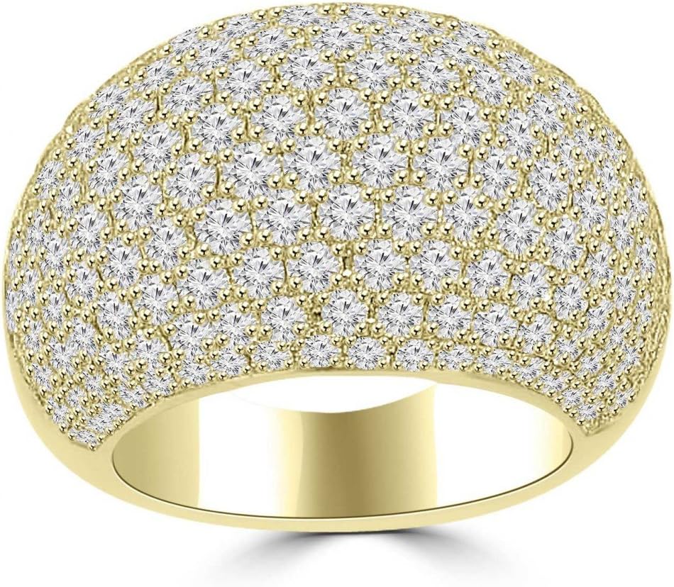 5.25 ct Ladies Round Cut Diamond Anniversary Ring in 14 kt Yellow Gold