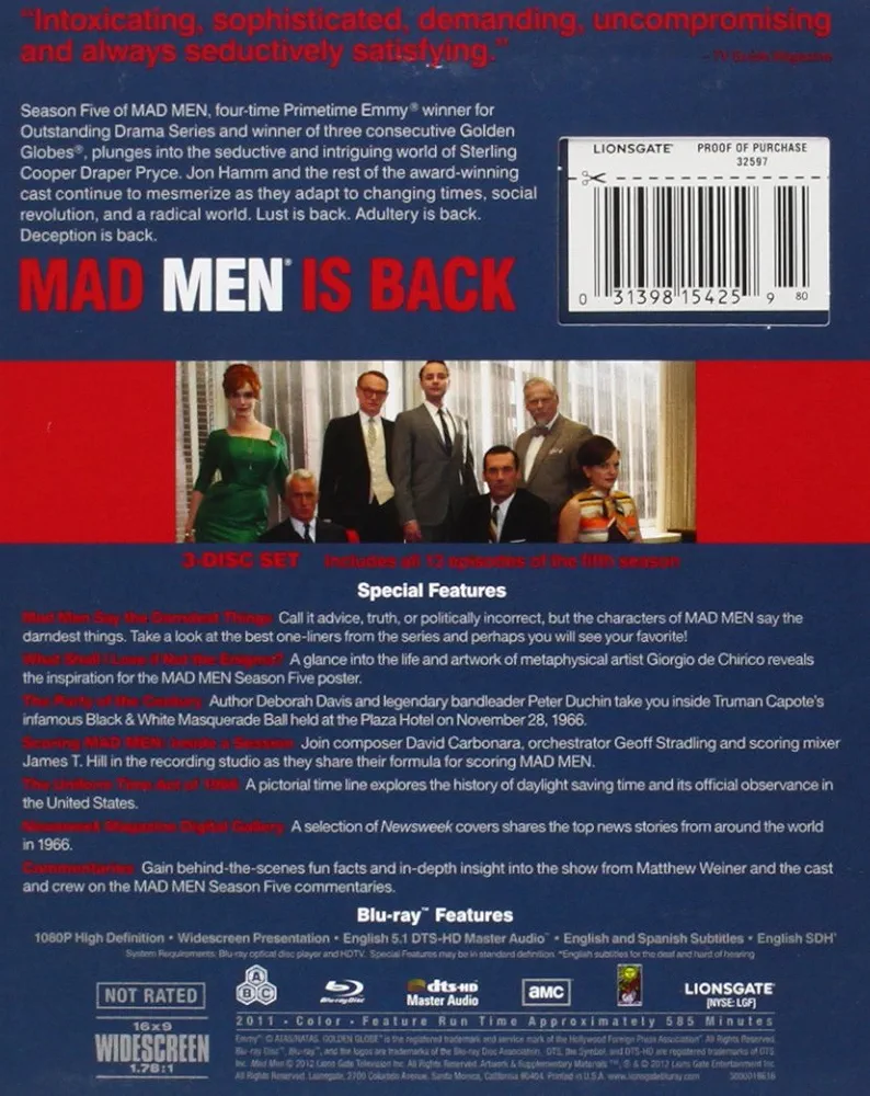 (未使用･未開封品)　Mad Men: Season 5/ [Blu-ray] [Import] tu1jdyt Amazon.com: Mad Men: Season 5 [Blu-ray] : Jon Hamm