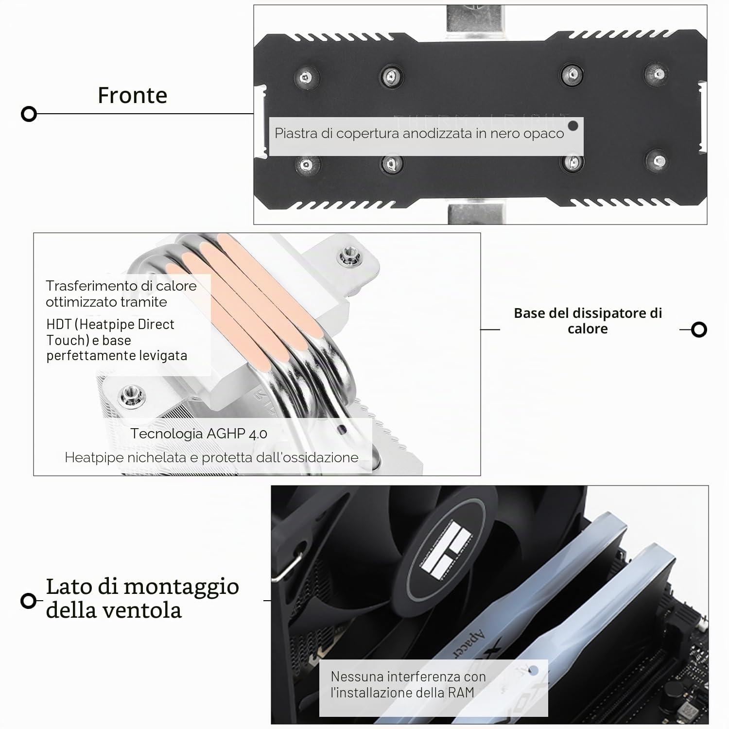 TR-Thermalright Assassin X 120R SE dissipatore di calore per CPU, 4 tubi di calore, silenziosa ventola da 120 mm, per AMD AM4 AM5, Intel LGA1851/1700/115x/1200, dissipatore per PC