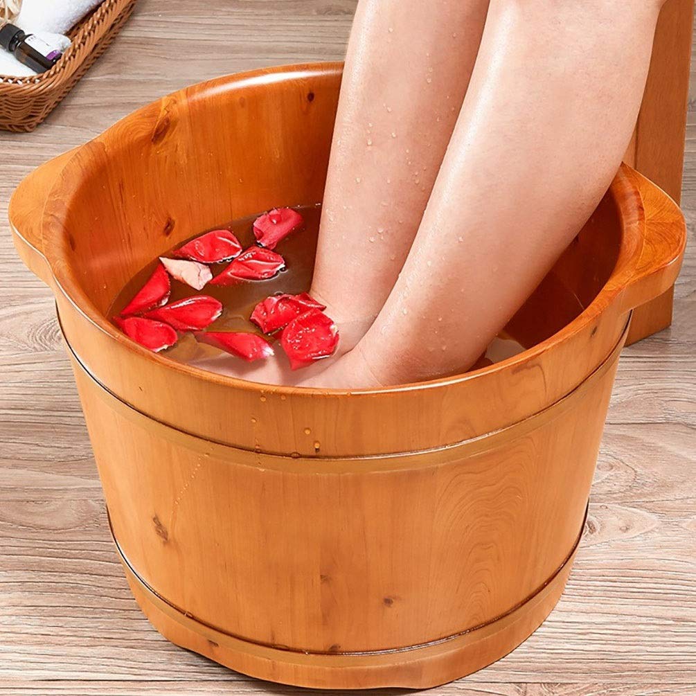 Secchio per Immersione dei Piedi in Botte di Legno per pediluvio, Vasca idromassaggio per pediluvio, lavabo per Pedicure per Adulti, Secchio in Legno per Pedicure, Vasca per Piedi in ammollo