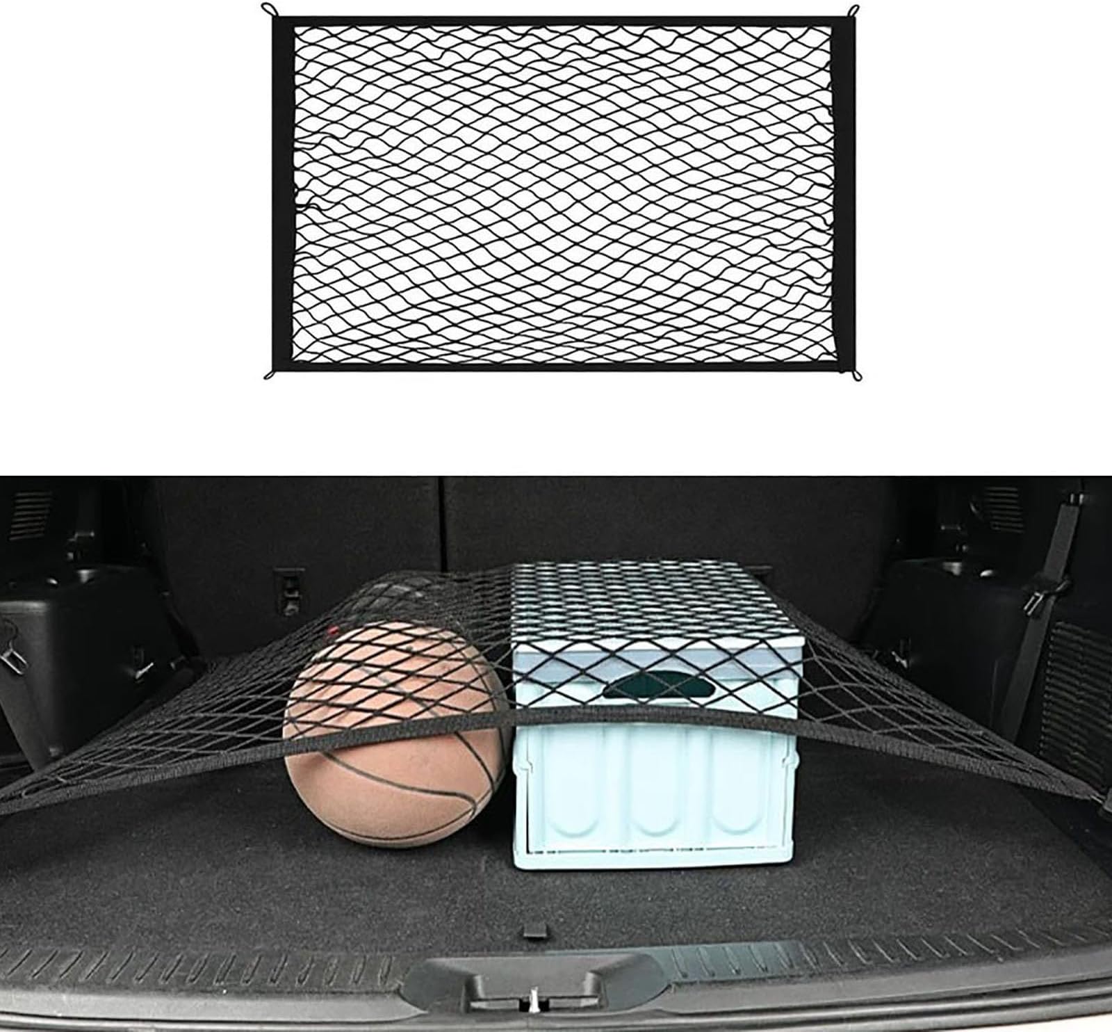 Car Boot Net Compatible with VW Sagitar 0J4 0J3 BK2 9L2, Elastic Car Storage Bag, Car Luggage Net, 100 * 60 cm Single-layer