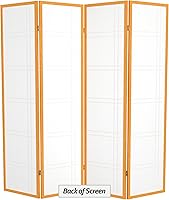 Vista 7 de Red Lantern Pantalla Shoji de doble cruz de 6 pies de alto, miel - 4 paneles