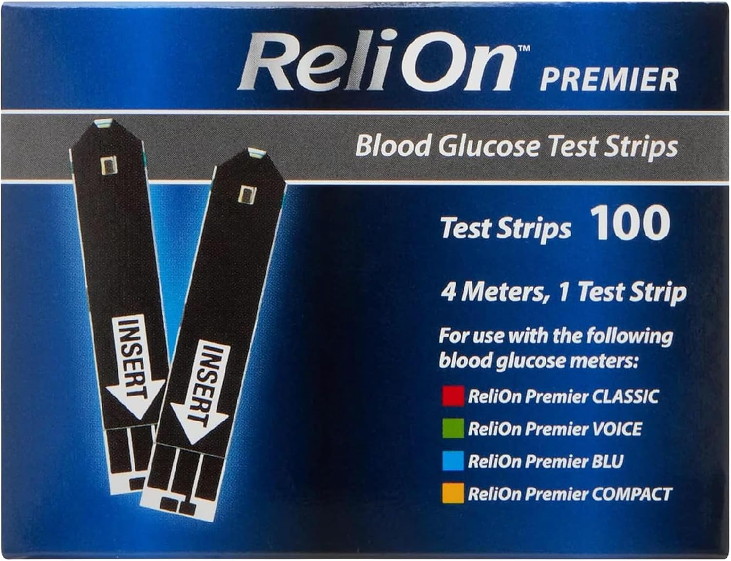 Premier 100 Count Test Strips, No Coding Required - Accurate Monitoring - Care - for Use with.
