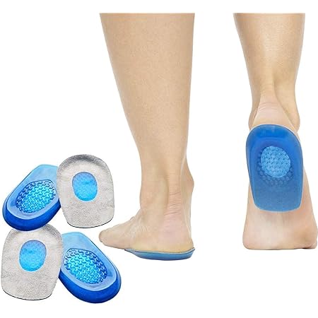 2 Pares Taloneras de Silicona, almohadillas de silicona para talones para la fascitis plantar,espolones del talón y dolor de Aquiles,copas gel para ...