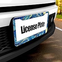 Vista 5 de Marco de Matrícula Nocturna Estrellada - 1 Paquete Personalizado de Aluminio, Cubierta de Placa de Auto con Arte de Pintura al Óleo, Porta Placa