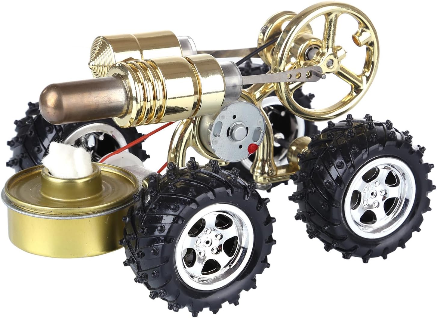 Stirling Engine Model Car with Alcohol Lamp, Metal Hot Air Car Engineer Generator Model, Science Experiments & STEM Projects Physics Toy for Teens & Adults