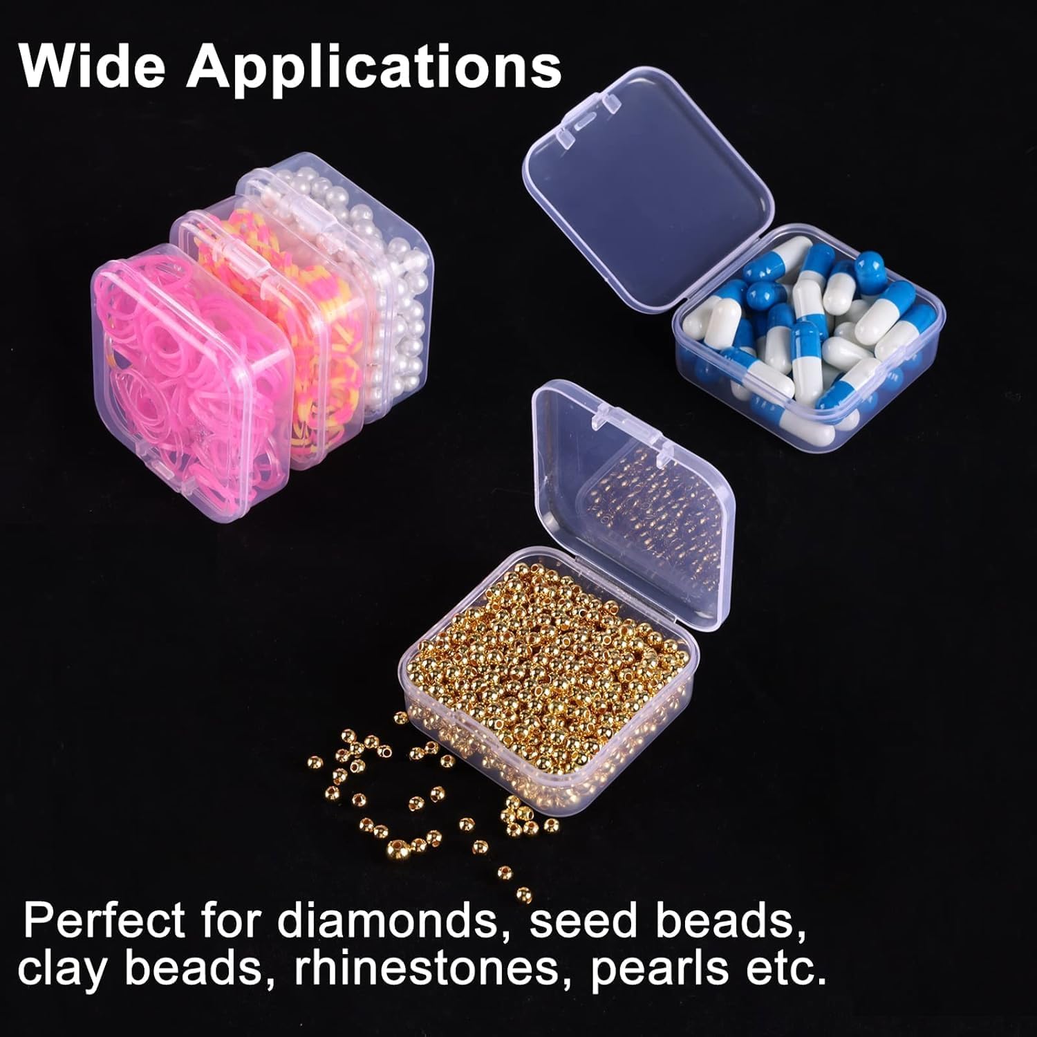 HDR MALL 13pcs Bead Organizers in A Clear Box, Clear Plastic Diamond Painting Storage Container with Mini Clear Boxes for Craft Organziers and Storage Art Embroidery 4
