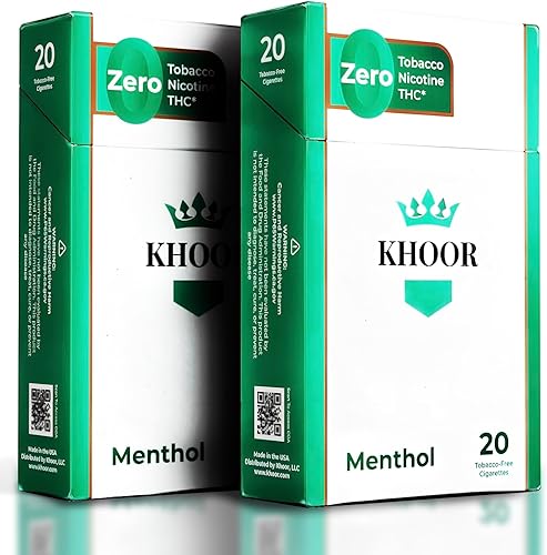 KHOOR Cigarrillos de mentol a base de hierbas, 2 paquetes de sabor a mentol, alternativa satisfactoria para fumadores que buscan una alternativa de
