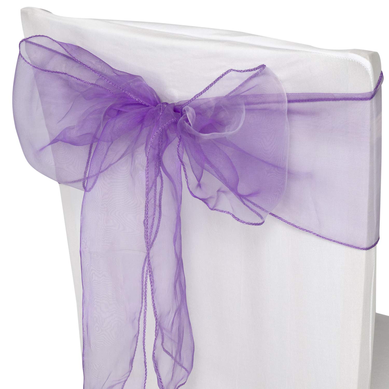 Covering All Occasions Lavender 10Pcs Of Organza Chair Sashes, Fuller Wider Sash, Chair Cover Bows For Wedding Anniversary Reception Christmas Party Events Birthday Décor | 23 Colours |
