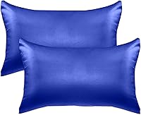 Vista 58 de Elegant Comfort Juego de 4 fundas de almohada de satén de viscosa refrescante con cierre de cremallera oculto, suave como la seda para el cuidado