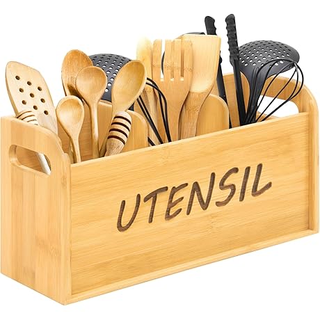 Bamboo Kitchen Utensil Holder: Declutter Your Countertop
