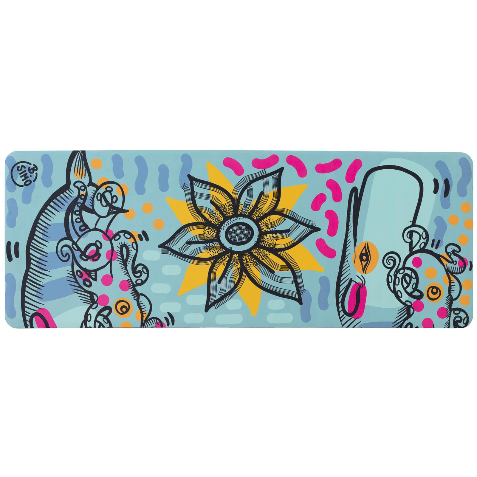 REDS | Tappetino Yoga BSIMO in Gomma Antiscivolo per Fitness, Pilates e Yoga - 183x68 cm, Spessore 4mm, Design Esclusivo, Comfort Superiore