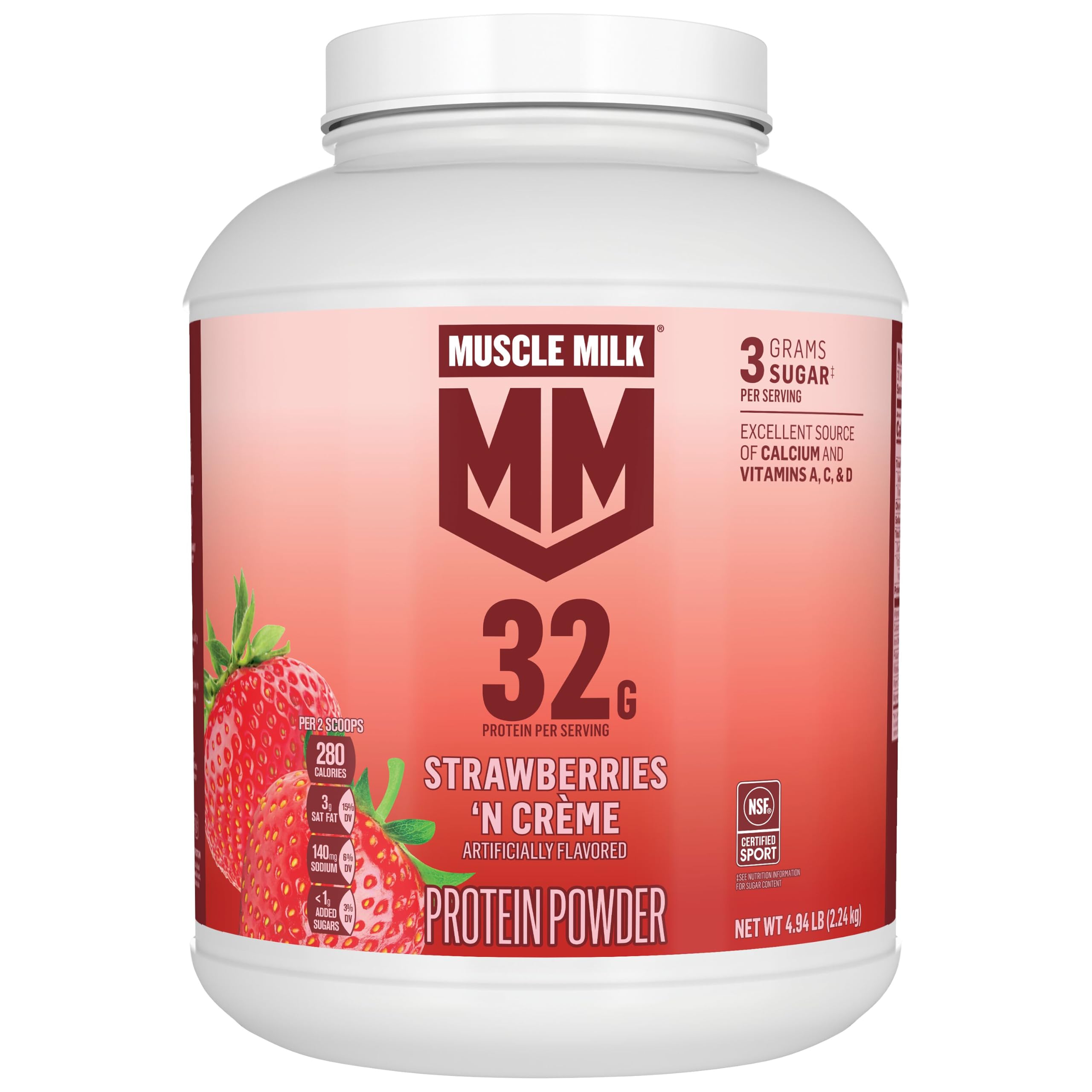 Muscle Milk Genuine Protein Powder, Vanilla Crème, 1.93 Pounds, 12 Servings, 32g Protein, 2g Sugar, Calcium, Vitamins A, C & D, NSF Certified for Sport, Energizing Snack, Packaging May Vary — Amazon image 9