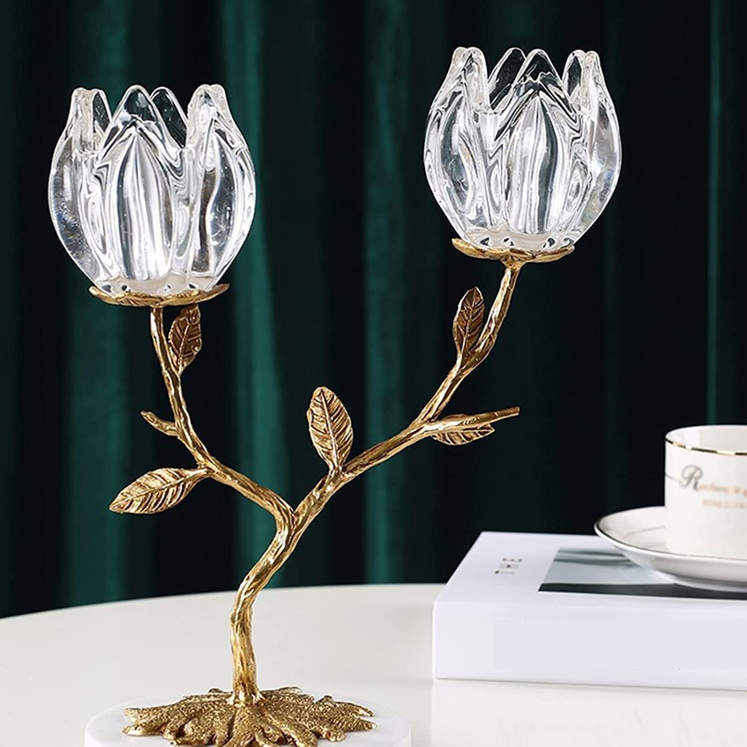 Świąteczny świecznik Stojak Na Świece Kryształowe Świeczniki 2 Ramiona Kryształowe Świeczniki Świeczniki Centerpieces Tea Light Stands Ozdobny śWiecznik
