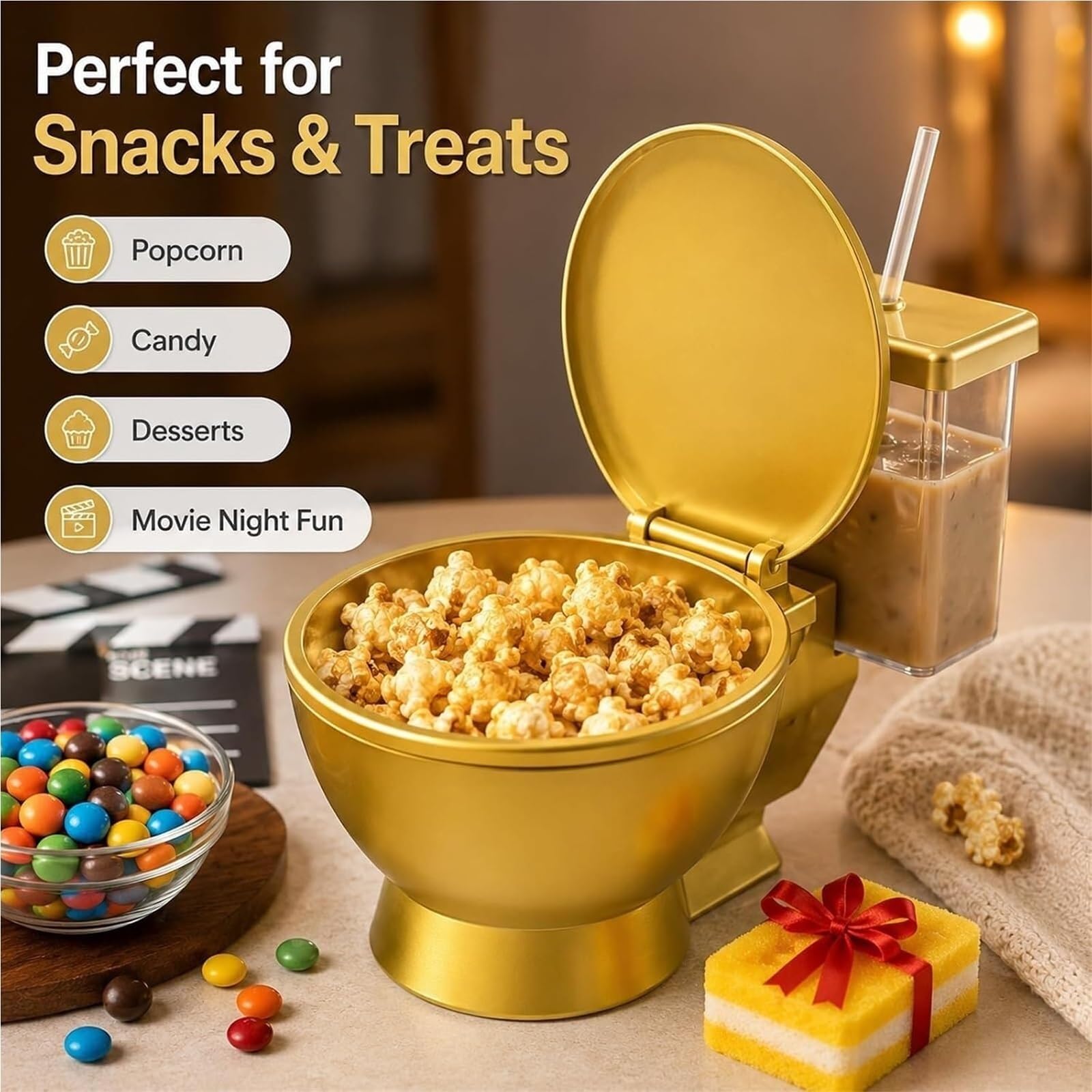 Schüssel in Form Toilette 1-teiliges Ramenschüssel-Set In Toilettenform | Trinkbecher Und Strohhalm, For Instant-Nudeln, Suppe, Snacks, Kalte
