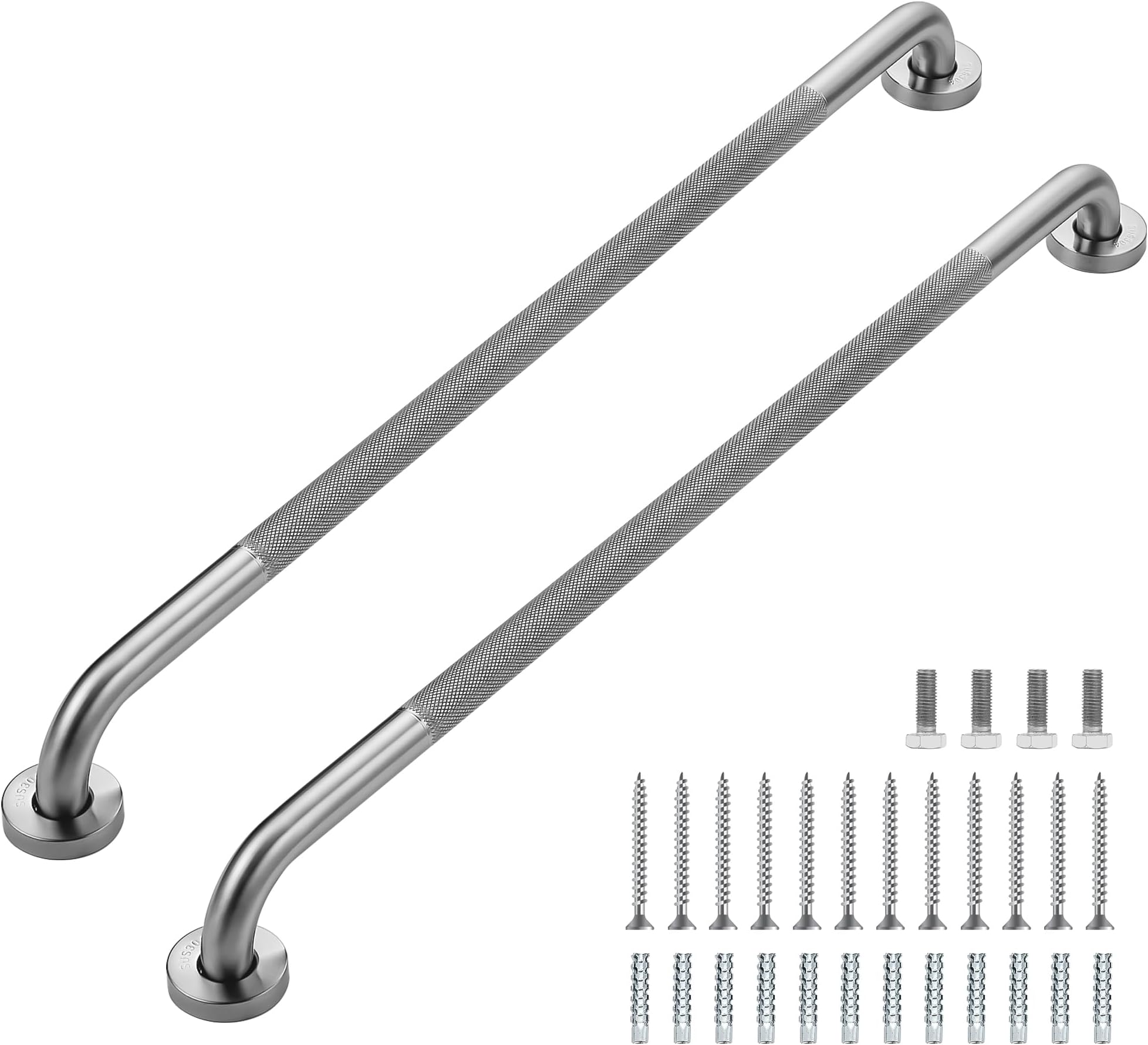 Grab Bars for Shower, 2 Pack 32-Inch Anti Slip Shower Handles for Elderly, Safety Shower Grab Bar, Stainless Steel Handicap Grab Bars for Bathroom,Toilet (Brushed Nickel, 1" Diameter)