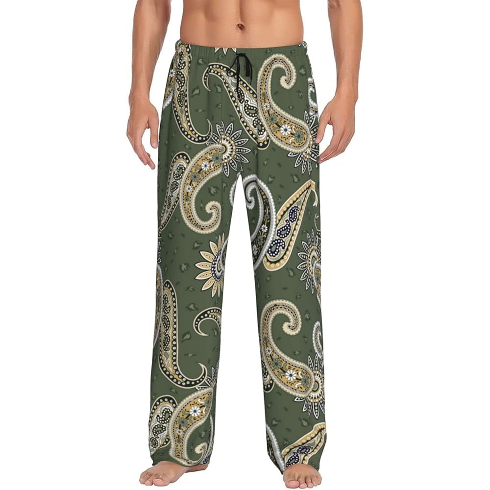 【WEWILL】PAISLEY PAJAMA TROUSERS Amazon.com: Buewutiry Green Paisley Pattern Mens Pj Pants